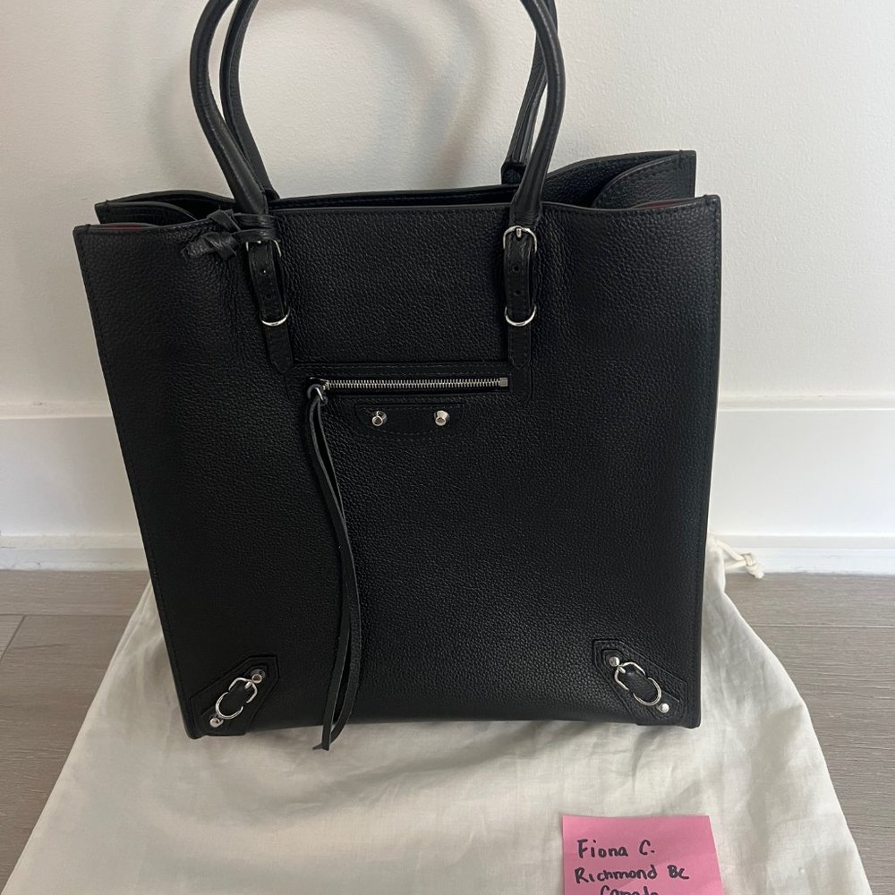 Balenciaga black A5 Papier tote bag